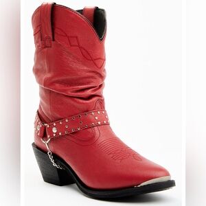 SHYANNE WOMEN'S ALLY SLOUCH HARNESS FASHION BOOTS - ROUND TOE